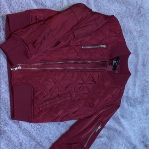 Maroon bomber jacket